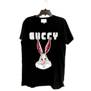 Black Guccy crystal bugs bunny T-shirt sz. Medium